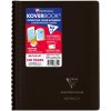Carnet reliure int&eacute;grale enveloppante Koverbook A5 160 pages petits carreaux couverture polypropyl&egrave;ne transparent