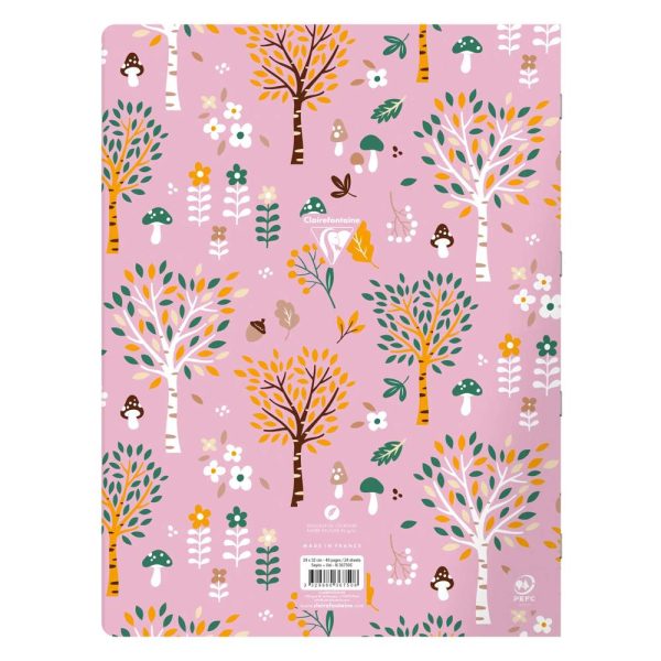 Cahier de po&eacute;sie piqu&eacute; Clairenfantine 24x32cm 48p grands carreaux + uni Couleur al&eacute;atoire