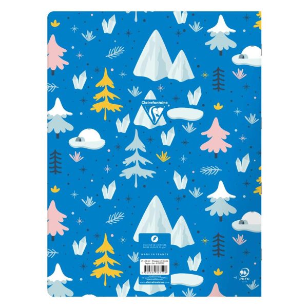 Cahier de po&eacute;sie piqu&eacute; Clairenfantine 24x32cm 48p grands carreaux + uni Couleur al&eacute;atoire