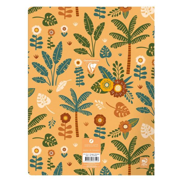 Cahier de po&eacute;sie piqu&eacute; Clairenfantine 24x32cm 48p grands carreaux + uni Couleur al&eacute;atoire