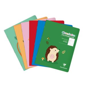 Cahier piqu&eacute; 17x22cm 64 pages double ligne 3mm + interligne + marge Couleur al&eacute;atoire