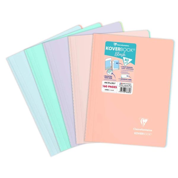 Cahier reliure int&eacute;grale enveloppante Koverbook Blush A4 160 pages lign&eacute; couverture polypropyl&egrave;ne opaque bicolore