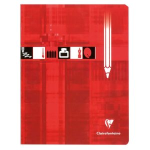 Cahier Dessin piqu&eacute; 17x22cm 32 pages quadrill&eacute; 10x10 Rouge