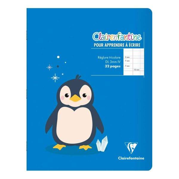 Cahier piqu&eacute; 17&times;22 cm 32 pages double ligne 3 mm + interligne verticale + marge