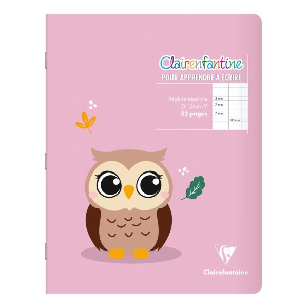Cahier piqu&eacute; 17&times;22 cm 32 pages double ligne 3 mm + interligne verticale + marge