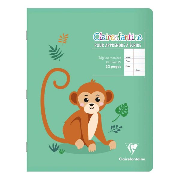 Cahier piqu&eacute; 17&times;22 cm 32 pages double ligne 3 mm + interligne verticale + marge
