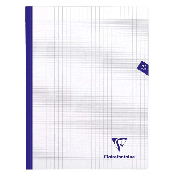 Cahier brochure cousue Mimesys 24x32cm 192 pages grands carreaux couverture polypropyl&egrave;ne
