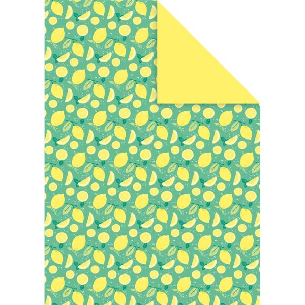 DECORATIV&rsquo;, Paquet de 25 feuilles 160g/m2 au format 21&times;29,7cm &ndash; Fra&icirc;cheur citron 2