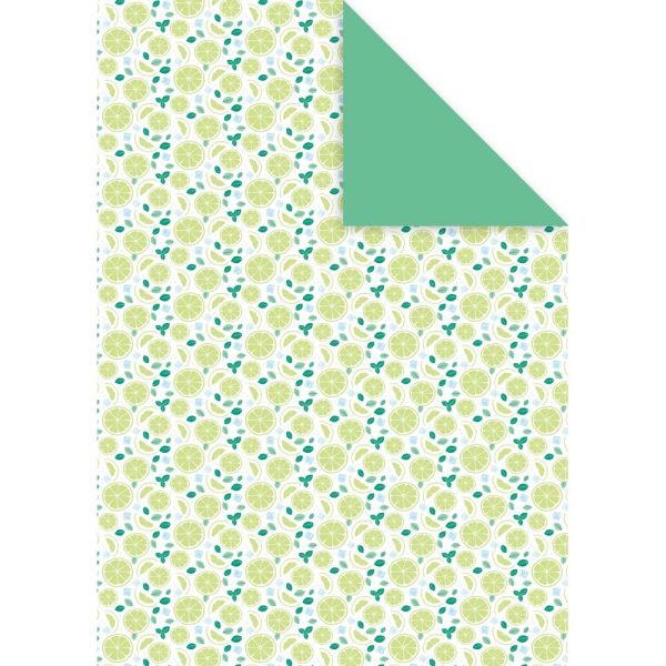 DECORATIV&rsquo;, Paquet de 25 feuilles 160g/m2 au format 21&times;29,7cm &ndash; Fra&icirc;cheur citron 4