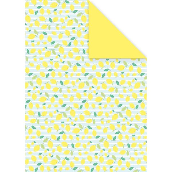 DECORATIV&rsquo;, Paquet de 25 feuilles 160g/m2 au format 21&times;29,7cm &ndash; Fra&icirc;cheur citron 5
