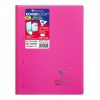 Bloc de cours agraf&eacute; grand c&ocirc;t&eacute; Koverbook A4+ 160 pages d&eacute;tachables perfor&eacute; 4 trous petits carreaux + marge couverture polypropyl&egrave;ne transparent