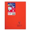 Bloc de cours agraf&eacute; grand c&ocirc;t&eacute; Koverbook A4+ 160 pages d&eacute;tachables perfor&eacute; 4 trous petits carreaux + marge couverture polypropyl&egrave;ne transparent
