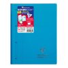 Bloc de cours agraf&eacute; grand c&ocirc;t&eacute; Koverbook A4+ 160 pages d&eacute;tachables perfor&eacute; 4 trous lign&eacute; + marge couverture polypropyl&egrave;ne transparent