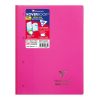 Bloc de cours agraf&eacute; grand c&ocirc;t&eacute; Koverbook A4+ 160 pages d&eacute;tachables perfor&eacute; 4 trous lign&eacute; + marge couverture polypropyl&egrave;ne transparent