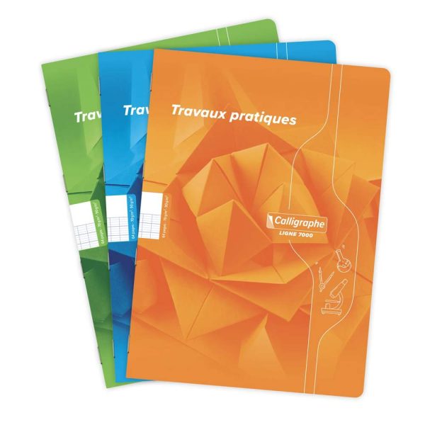 Cahier Travaux Pratiques piqu&eacute; 7000 A4 64 pages grands carreaux 70 g + uni 90 g