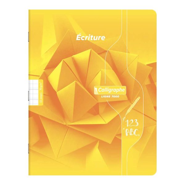 Cahier d&rsquo;&eacute;criture piqu&eacute; 7000 17&times;22 cm 32 pages double ligne 2 mm + interligne verticale 70 g