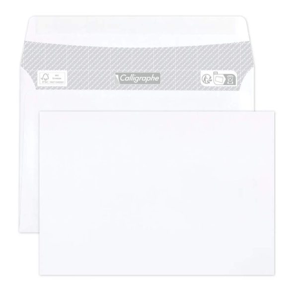 Paquet de 100 Enveloppes Blanches C6-114x162mm &ndash; Auto-Adh&eacute;sives &ndash; 80g/m2