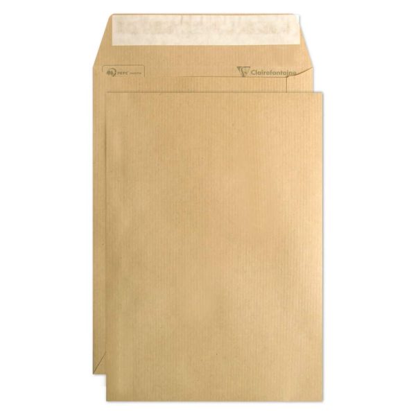 Paquet de 50 Pochettes Kraft Milleraies Brun C5-162&times;229 mm &ndash; Auto-Adh&eacute;sives &ndash; 90g/m2