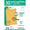 Paquet de 50 Pochettes Kraft Milleraies Brun C5-162x229 mm - Auto-Adh&eacute;sives - 90g/m2