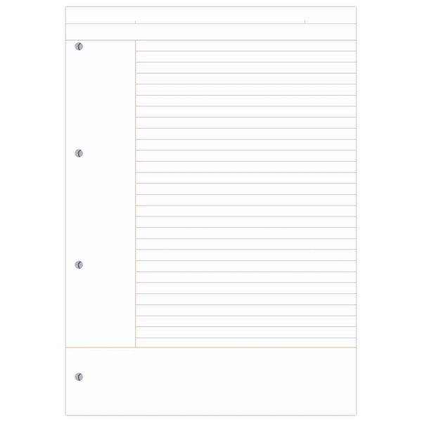 Bloc de cours CORNELL encoll&eacute; grand c&ocirc;t&eacute; A4 200 pages perfor&eacute;es 4 trous Cornell lign&eacute; 8 mm