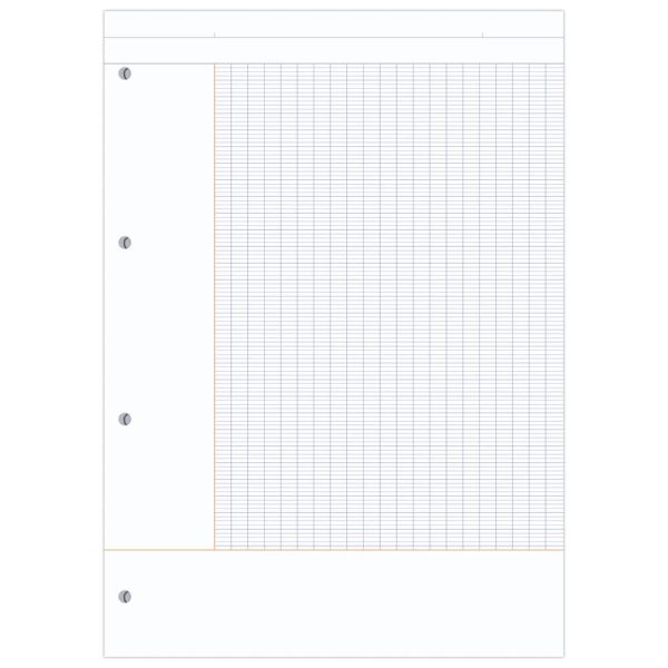 Bloc de cours CORNELL encoll&eacute; grand c&ocirc;t&eacute; A4 200 pages perfor&eacute;es 4 trous Cornell grands carreaux