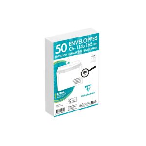Paquet de 50 Enveloppes Blanches C6-114x162mm - Auto-Adh&eacute;sives - 80g/m2