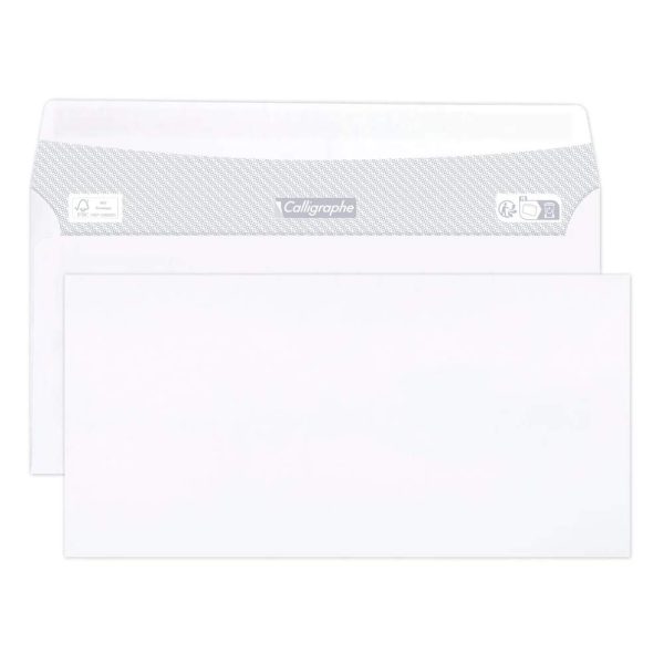Paquet de 25 Enveloppes Blanches DL- 110x220mm &ndash; Auto-Adh&eacute;sives &ndash; 80g/m2