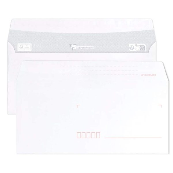 Paquet de 25 Enveloppes Blanches DL-110&times;220 mm &ndash; Pr&eacute;cas&eacute;es &ndash; Auto-Adh&eacute;sives &ndash; 80g/m2