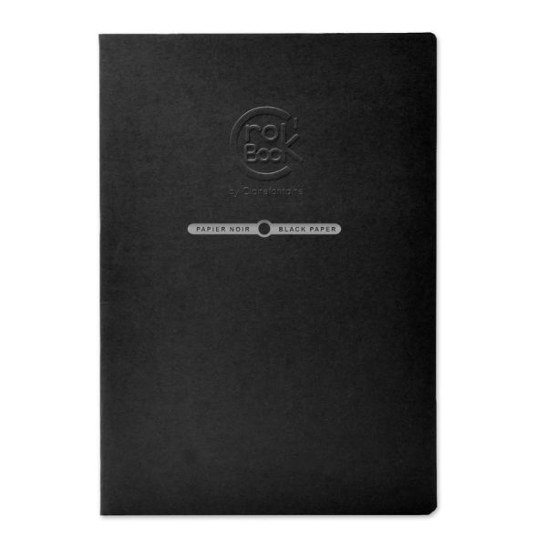 Crok&rsquo;Book carnet piqu&eacute; 20F A3 120g papier noir F
