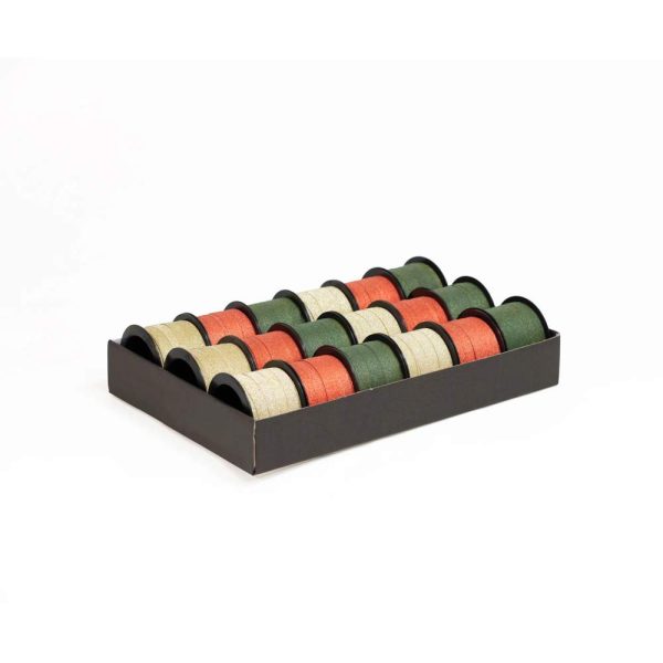 Plat 18 rollos 10mx10mm .vert/rge/or blc