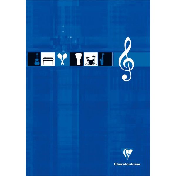 Bloc Musique encoll&eacute; en-t&ecirc;te A4 100 pages Couleur al&eacute;atoire
