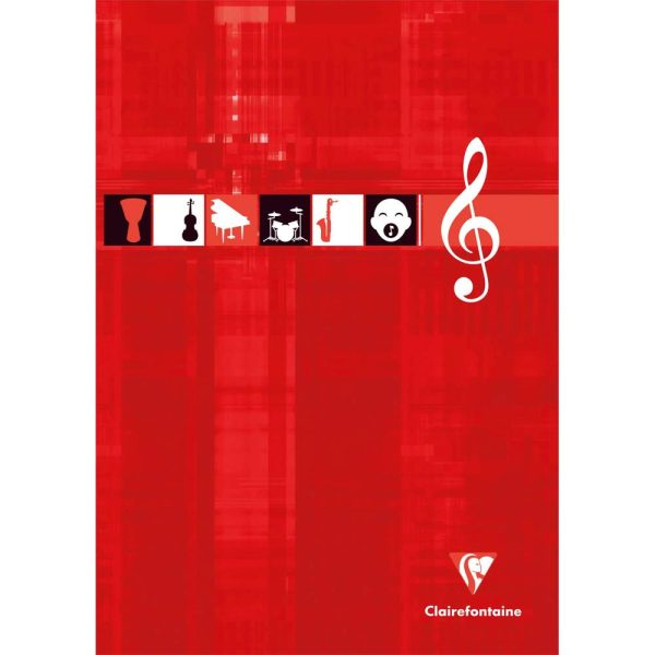 Bloc Musique encoll&eacute; en-t&ecirc;te A4 100 pages Couleur al&eacute;atoire