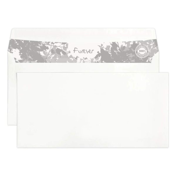 Paquet de 50 Enveloppes Forever 100% Recycl&eacute; DL-110x220mm Auto-Adh&eacute;sives &ndash; 80g/m2