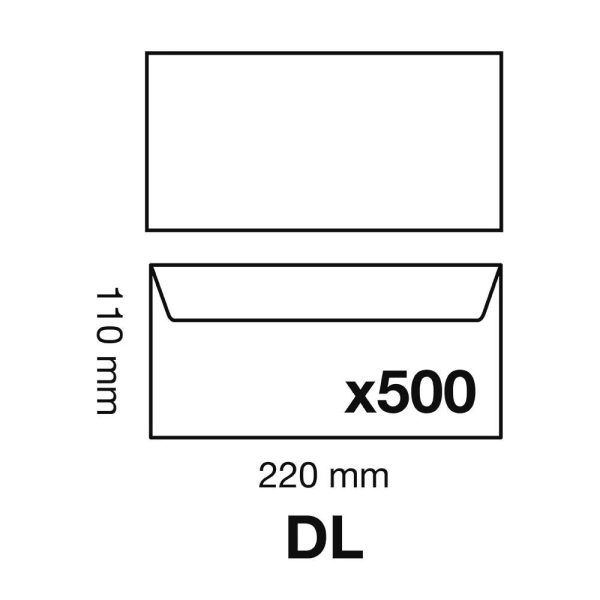 Boite de 500 Enveloppes Forever Blanches 100% Recycl&eacute; DL-110x220mm &ndash; Auto-Adh&eacute;sives &ndash; 80g/m2