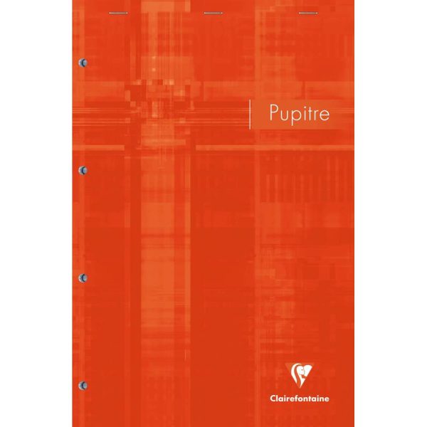 Bloc Pupitre agraf&eacute; en-t&ecirc;te A4+ 160 pages d&eacute;tachables et perfor&eacute;es 4 trous d&eacute;tachables lign&eacute; + marge
