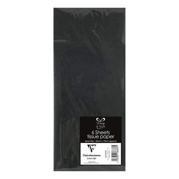 Soie, sachet 6 fles 50&times;70 cm noir