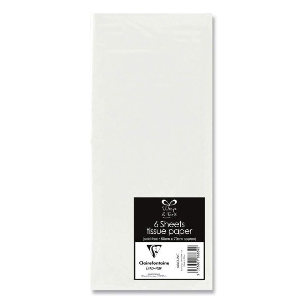 Soie, sachet 6 fles 50&times;70 cm blanc