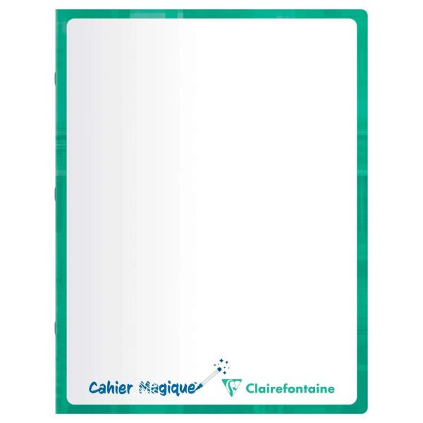 Cahier Magique couverture ardoise double-face effa&ccedil;able piqu&eacute; 17x22cm 48 pages quadrill&eacute; 10 x 10 + Marge