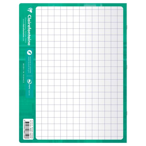 Cahier Magique couverture ardoise double-face effa&ccedil;able piqu&eacute; 17x22cm 48 pages quadrill&eacute; 10 x 10 + Marge