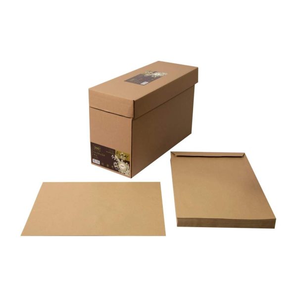 Boite de 250 pochettes Forever Kraft Brun 100% recycl&eacute; C4-229&times;324 mm &ndash; Auto-Adh&eacute;sives &ndash; 90g/m2
