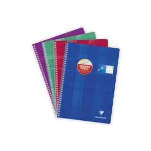 Cahier reliure int&eacute;grale d&eacute;ficients visuels A4 100 pages grands carreaux noirs 2,5mm agrandis 10x10 Couleur al&eacute;atoire
