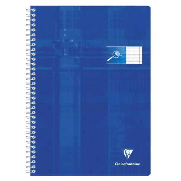 Cahier reliure int&eacute;grale d&eacute;ficients visuels A4 100 pages grands carreaux noirs 2,5mm agrandis 10&times;10 Couleur al&eacute;atoire