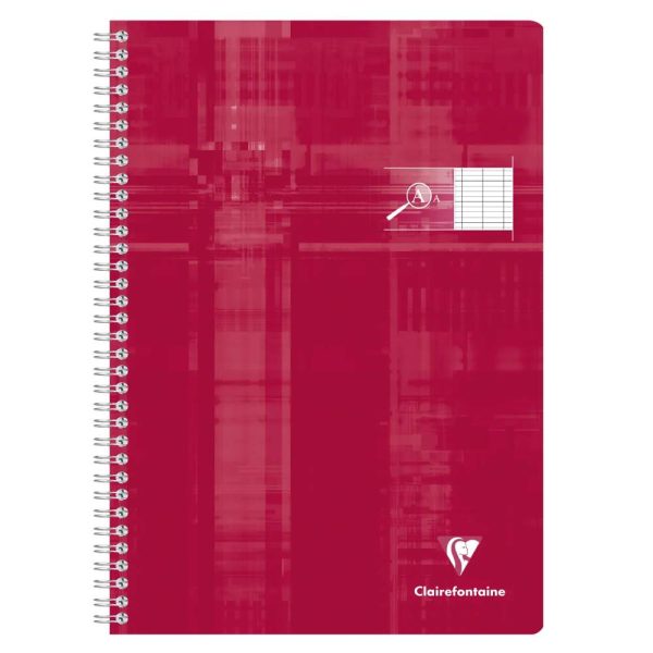 Cahier reliure int&eacute;grale d&eacute;ficients visuels A4 100 pages grands carreaux noirs 2,5mm agrandis 10&times;10 Couleur al&eacute;atoire