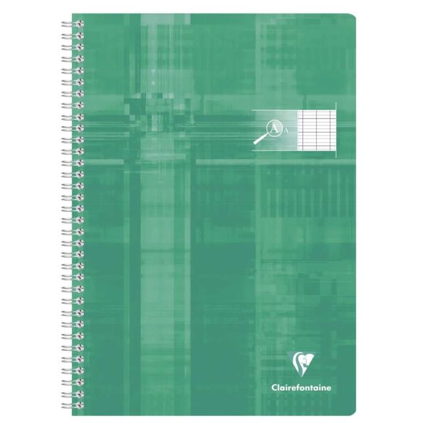 Cahier reliure int&eacute;grale d&eacute;ficients visuels A4 100 pages grands carreaux noirs 2,5mm agrandis 10&times;10 Couleur al&eacute;atoire