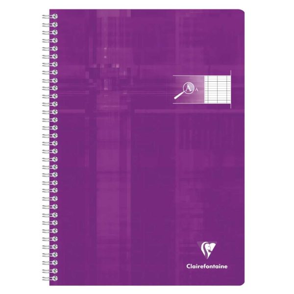 Cahier reliure int&eacute;grale d&eacute;ficients visuels A4 100 pages grands carreaux noirs 2,5mm agrandis 10&times;10 Couleur al&eacute;atoire