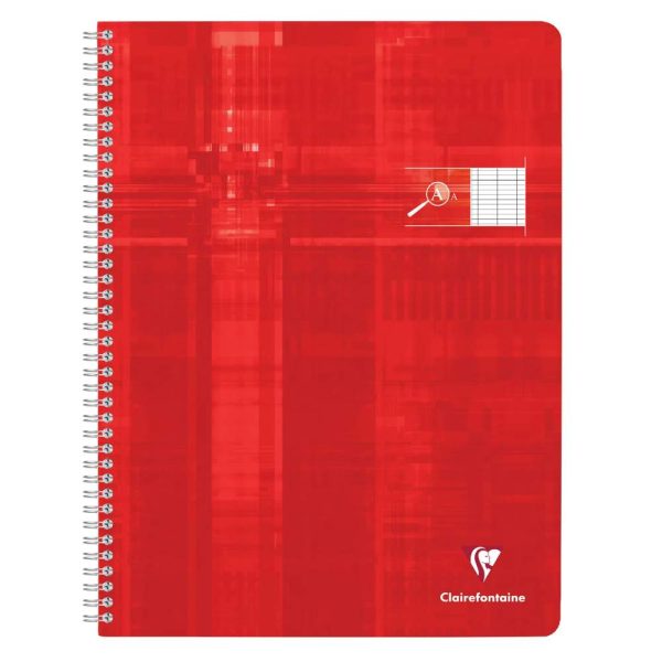 Cahier reliure int&eacute;grale d&eacute;ficients visuels 24x32cm 100 pages grands carreaux noirs 2,5mm agrandis 10&times;10 Couleur al&eacute;atoire