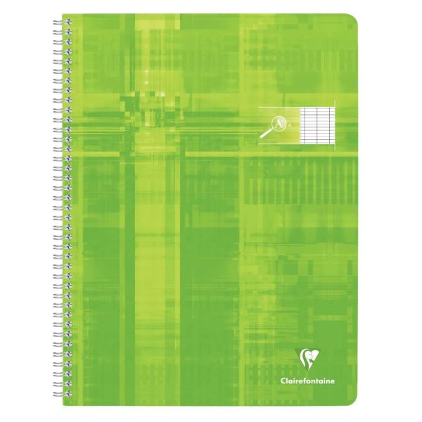 Cahier reliure int&eacute;grale d&eacute;ficients visuels 24x32cm 100 pages grands carreaux noirs 2,5mm agrandis 10&times;10 Couleur al&eacute;atoire
