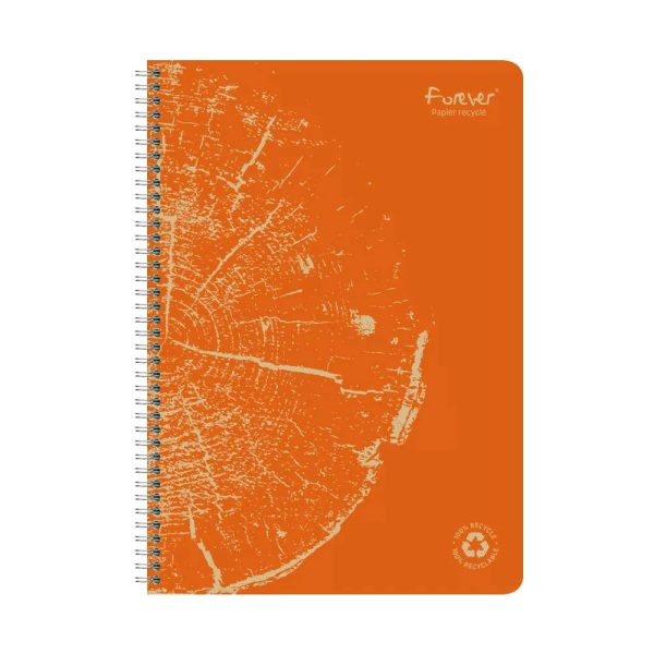 Cahier reliure int&eacute;grale FOREVER PREMIUM 100% recycl&eacute; A4 120 pages d&eacute;tachables micro-perfor&eacute;es lign&eacute; papier blanc 90 g