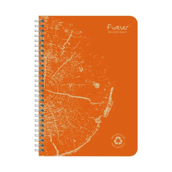 Carnet reliure int&eacute;grale FOREVER PREMIUM 100% recycl&eacute; A5 120 pages d&eacute;tachables micro-perfor&eacute;es petits carreaux papier blanc 90 g