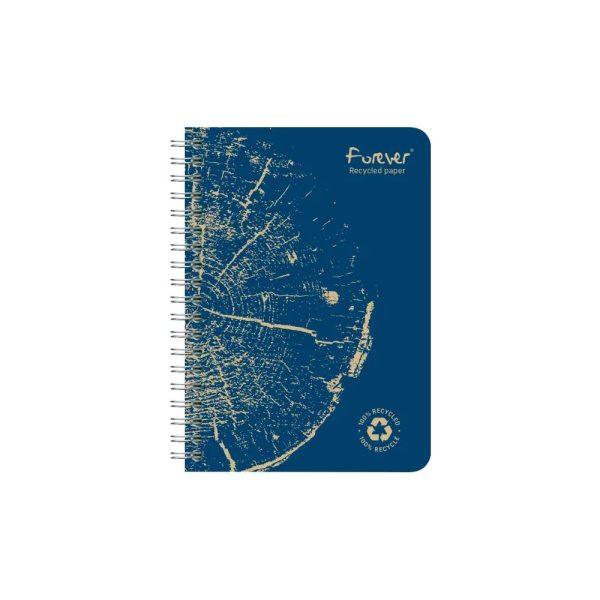 Carnet reliure int&eacute;grale FOREVER PREMIUM 100% recycl&eacute; A6 120 pages d&eacute;tachables micro-perfor&eacute;es lign&eacute; papier blanc 90 g